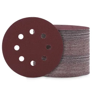 8-Hole Hook-and-Loop Sanding Discs Sander Paper Brown - 5 Inch-100pcs