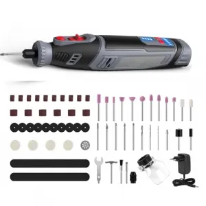 8V Mini Cordless Rotary Tool 5-Speed, 160 Accessories, LED Light