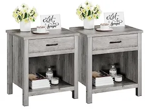 nightstands, 2pcs-Rustic Grey