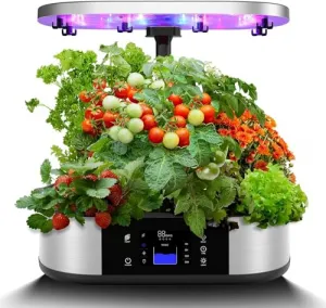 WiFi Hydroponics Growing System with APP Control, 30" Adjustable Height, 30W 120 LED Light, Silent Pump, Timer for Home Kitchen