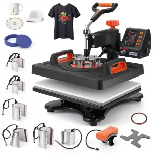 800W 12x15" 11-in-1 Heat Press: Swing-Away Sublimation Machine