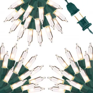 450 Counts 117Ft Christmas Lights-3Sets of 150 Mini Lights 39 Ft String Lights with Replace Fuse and Bulb-Waterproof Connectable, Indoor Outdoor Christmas Decoration(Warm White)