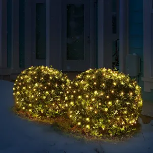 Christmas 200 Net Lights Warm White Incandescent Net Light Bushes Outdoor Indoor Decorations,Christmas Bush Lights,Christmas String Lights for Garden Tree Bushes,Christmas Events Decor,Christmas Tree